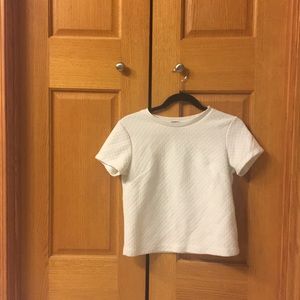 Small white GAP shirt with quilt pattern